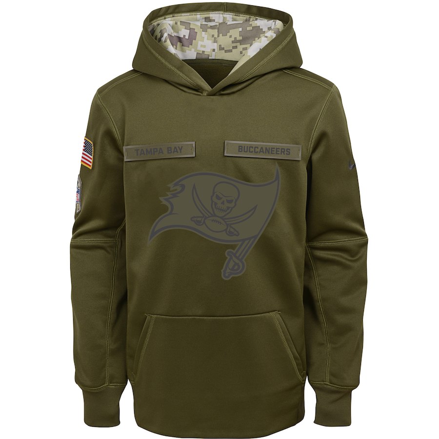 Tampa Bay Buccaneers Nike Youth Salute to Service Pullover Performance Hoodie Green